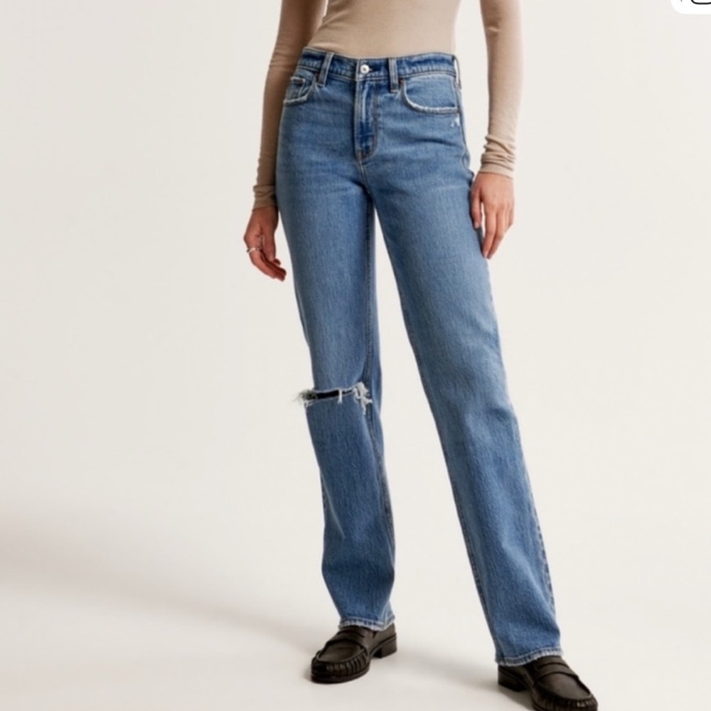 Abercrombie & Fitch Classic Blue Straight Leg Jeans